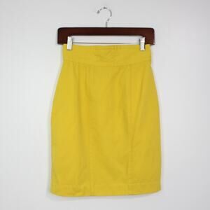 Vintage Guess Skirt Women's Size XS Yellow Wool Pencil Skirt